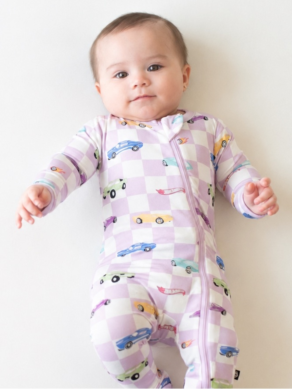 Kyte baby Zippered Romper cars purple